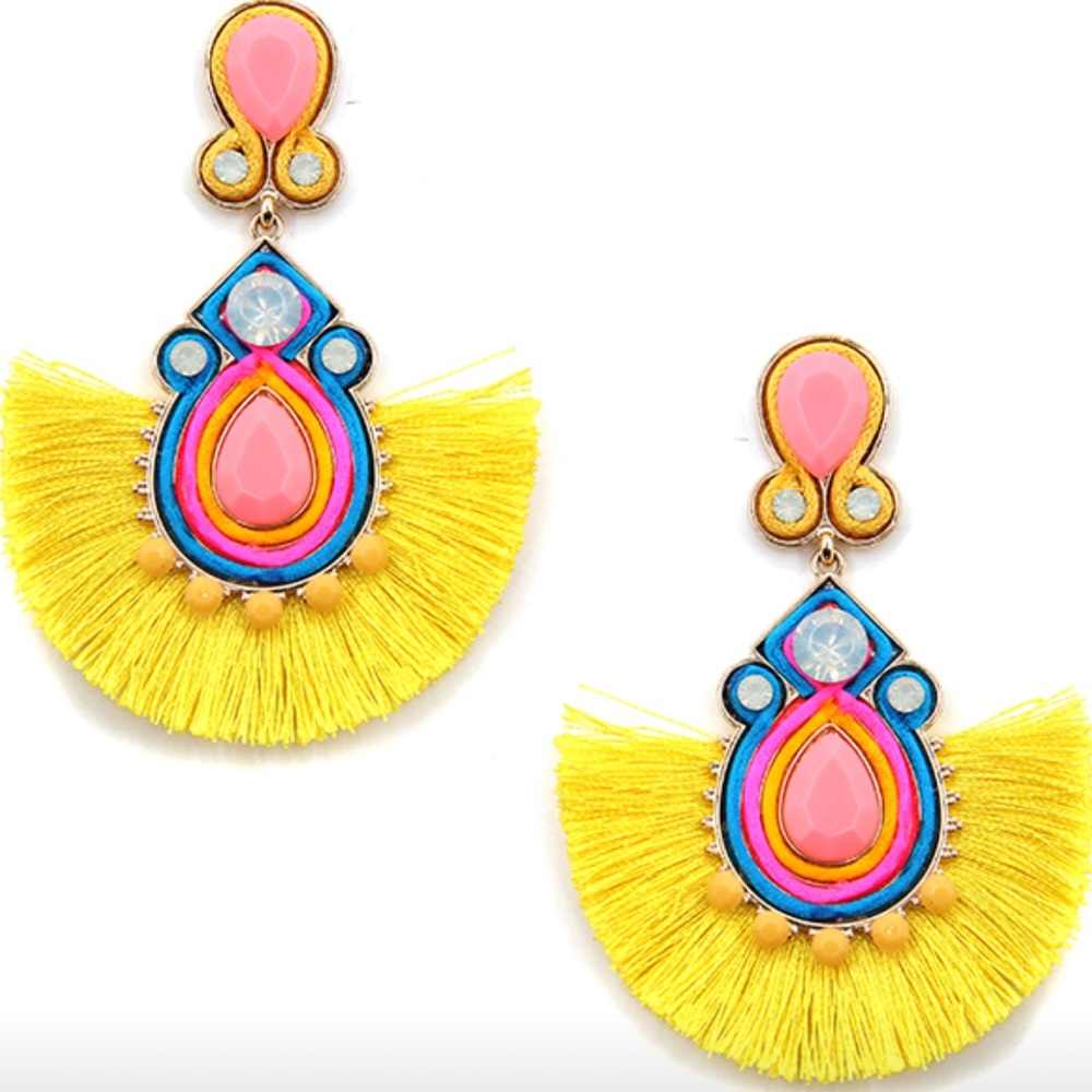Fringe Fan Statement Earrings